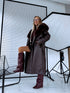 "PUDDING CV2184" Faux Leather Trench – Brown